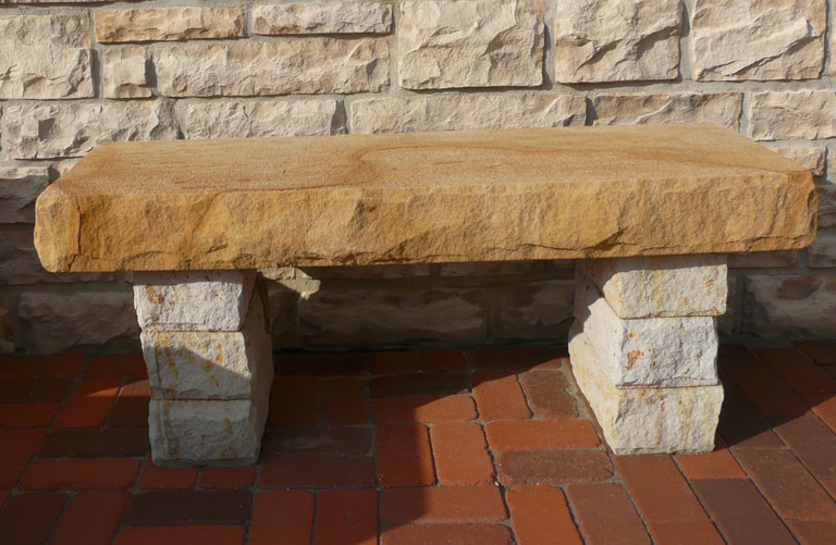 Lones Stone - 4' Buff Sandstone Bench
