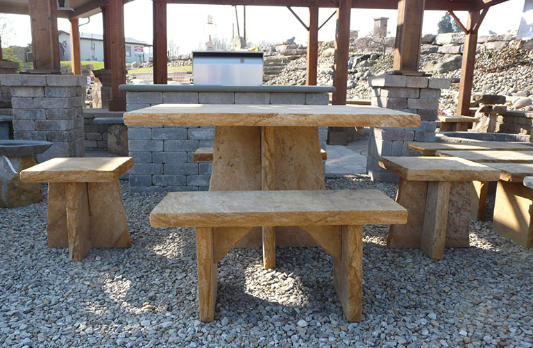 Lones Stone - Natural Sandstone Table Set
